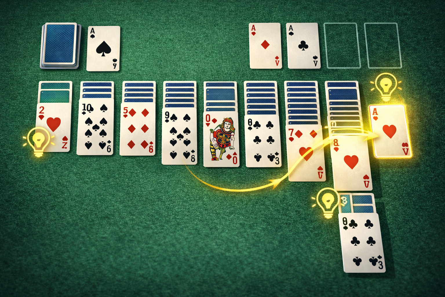 Step-by-step solitaire gameplay tutorial